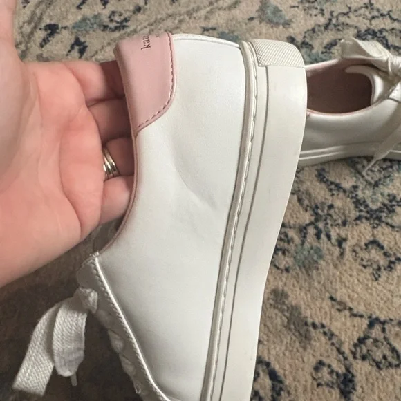 Kate Spade Women's Fez Sneakers in White and Pink - Picture 6 of 14